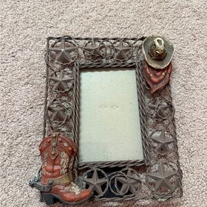 Western Star Picture Frame with Boot and Hat Accents